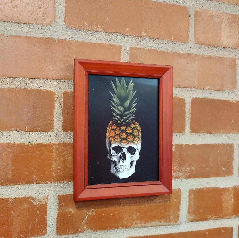 Pineapple Skull Art Print By Neon Nicho